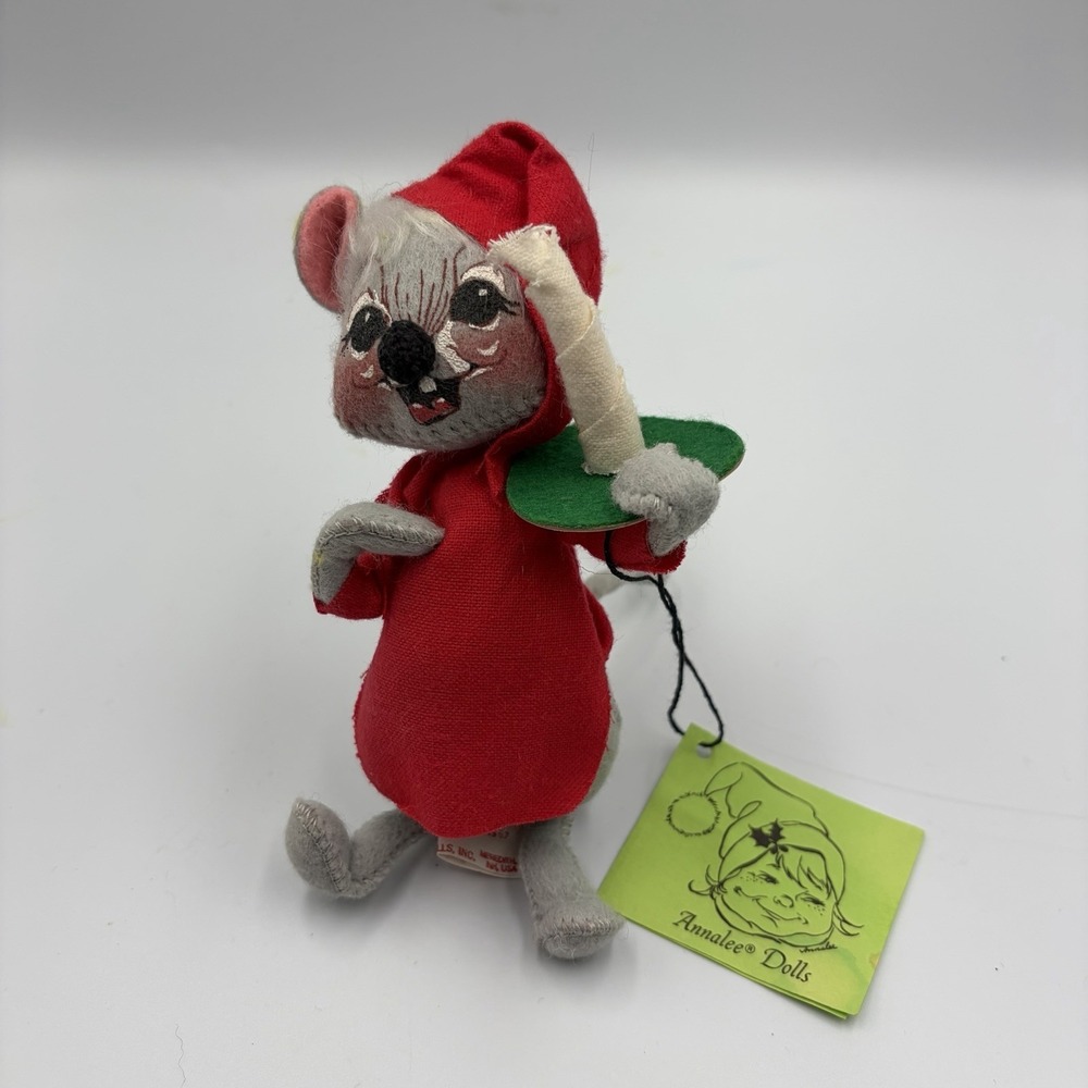 Annalee 1965 Vintage Christmas Mouse with Candle 6 Inch